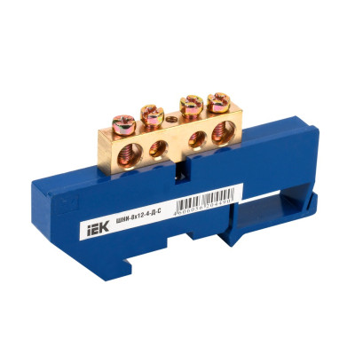 Шина IEK нулевая на DIN-изол. ШНИ-8х12-4-Д-С