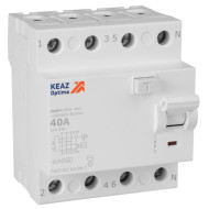 Выключатель дифференциального тока (УЗО) КЭАЗ OptiDin DM63-4240-AC-4,5-УХЛ4 без защиты от сверхтоков 4П 40А 30мА AС 4,5кА