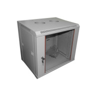 Шкаф настенный 12U Netko серия WM (570х450х635), передняя дверь стекло, разборный, серый