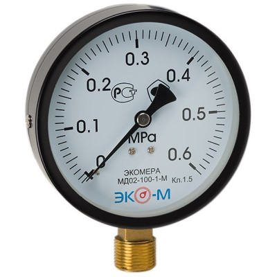 Манометр Экомера МД02-100мм 0..0,6МПа М20*1,5