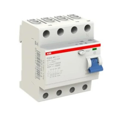 Выключатель дифференциального тока ABB F204 4п 63А 30мА тип AC