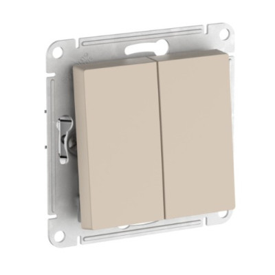 2-клавишный ПЕРЕКЛЮЧАТЕЛЬ Systeme Electric ATLASDESIGN , сх.6/2, 10АХ, быстрозажимные клеммы, ПЕСОЧНЫЙ