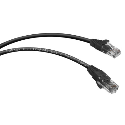 Патч-корд Rj-45 Cabeus PC-UTP-RJ45-Cat.6-5m-BK кат.6 5 метра черный