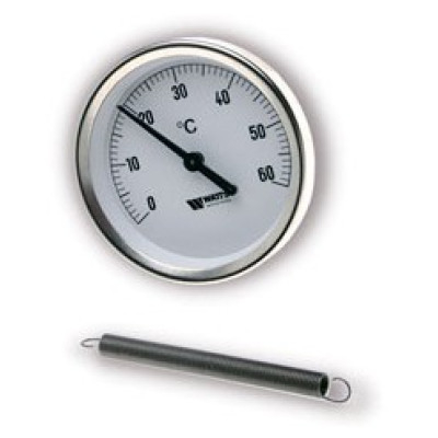 Термометр WATTS биметаллический накладной TAB 63 мм 120 С обхват 1"-2" 0-120C