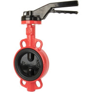 Затвор дисковый поворотный Rushwork DN125, PN16, GG25 / AISI304 / NBR, М/Ф, рукоятка, квадрат 14х14