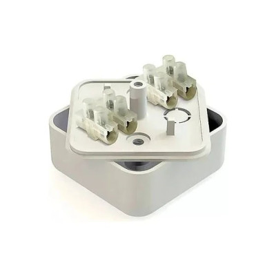 Коробка распаячная Greenel GE41206-01 ОП 50*50*20мм белый с контактной группой 4 кл.