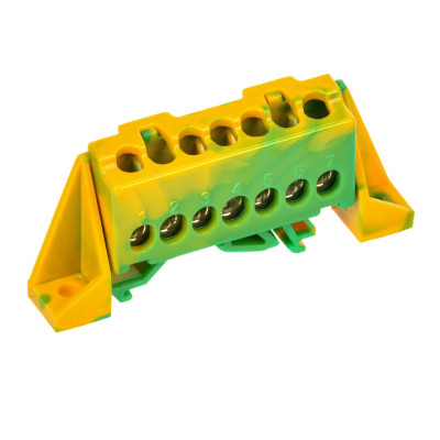 Шина IEK TEKFOR PE "земля" в комб. изол. "Стойка" 6х9-7-ЖЗ