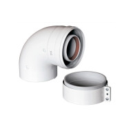 Baxi отвод 90° 60/100, раструб-труба, алюминий
