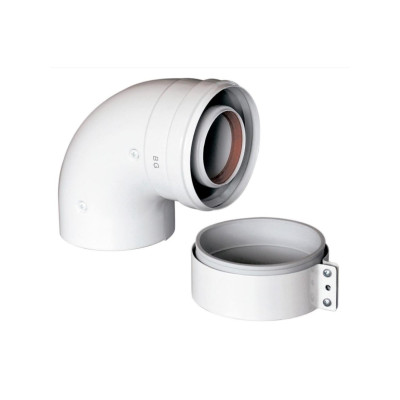 Baxi отвод 90° 60/100, раструб-труба, алюминий