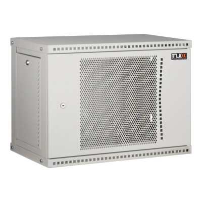 Настенный разборный шкаф TLK 19", 6U, перфорированная дверь, Ш600хВ303хГ350мм, 1 пара монтажных направляющих, серый