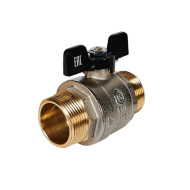 Кран Stout шаровой полнопроходной НР/НР ручка бабочка 1 1/4