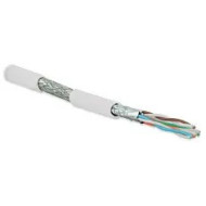 Кабель витая пара Hyperline SFTP4-C6A-S23-IN-LSZH-WH-500 (500 м) одножильный (solid), каждая пара в фольге, общий экран - медная оплетка, для внутренней прокладки, нг(A)-HF, –20°C – +60°C, белый