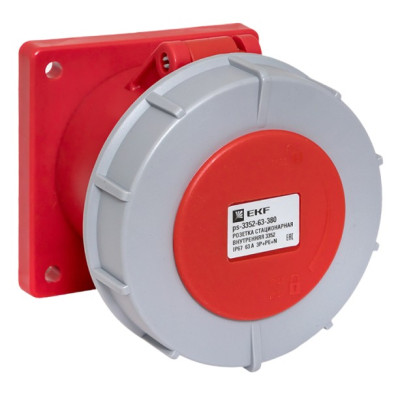 Розетка стационарная EKF PROxima внутренняя 3352 3Р+РЕ+N 63А 380В IP67