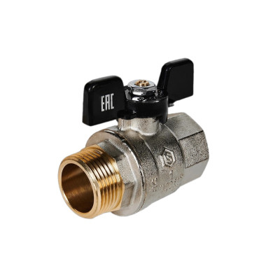 Кран Stout шаровой полнопроходной ВР/НР ручка бабочка 1