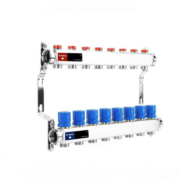 Группа коллекторная для отопления VARMEGA ВР 1" на 8 контуров 3/4" EK