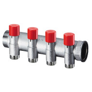 Балансировочный коллектор FAR 1 1/4" 4 отвода евроконус 3/4"