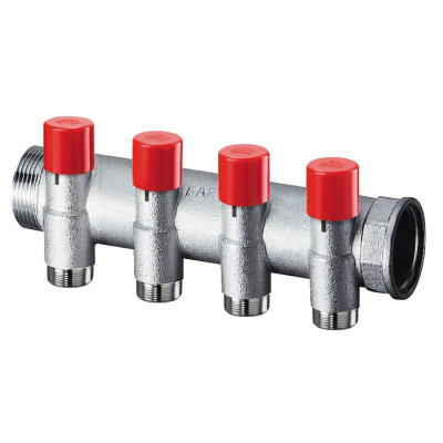 Балансировочный коллектор FAR 1 1/4" 4 отвода евроконус 3/4"