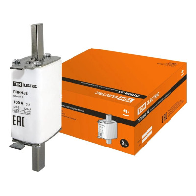 Плавкая вставка предохранителя TDM ППНН-33 габ.0, 100А