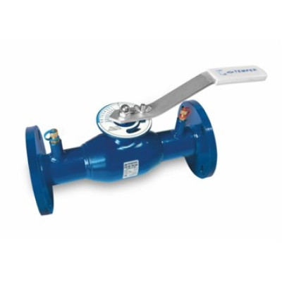 Кран шаровый фланцевый TEMPER Ду-80 Ру16 регулирующий без измерит. ниппелей