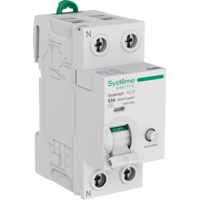 Выключатель дифференциального тока Systeme Electric Systeme9 (ВДТ) 63A 2P 30мА Тип-AC 230В