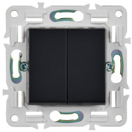 SKANDY Выключатель 2-клавишный перекрестный 10А SK-V06G графит IEK