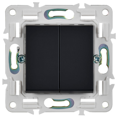 SKANDY Выключатель 2-клавишный перекрестный 10А SK-V06G графит IEK