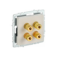 BRITE Аудиорозетка 4-местная РА10-БрМ маренго IEK