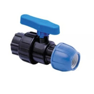 Кран ПЭ шаровой компрессионный Ду25х1/2" ВР Ру16 РосТурПласт