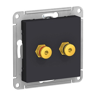 Аудиорозетка Systeme Electric ATLASDESIGN двухместная карбон
