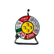 Удлинитель на катушке 4х20м с заземл. 10А IP20 2.2кВт Союз 481S-3402