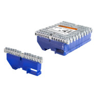 Шина TDM ELECTRIC "N" нулевая с изолятором на DIN-рейку 6x9мм стойка большая 14 групп никелированная