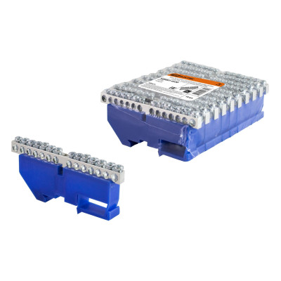 Шина TDM ELECTRIC "N" нулевая с изолятором на DIN-рейку 6x9мм стойка большая 14 групп никелированная