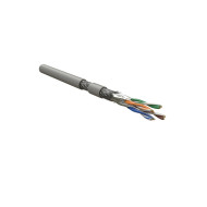 Кабель витая пара Hyperline SFTP4-C6A-S23-IN-LSZH-GY-500 (500 м) каждая пара в фольге, общий экран - медная оплетка, для внутренней прокладки, нг(A)-HF, –20°C – +60°C, серый