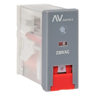 Реле промежуточное EKF AVERES с кнопкой и индикацией RPAt 25/1 12A 230В AC