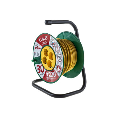 Удлинитель на катушке 4х30м с заземл. 10А IP20 2.2кВт Союз 481S-3403