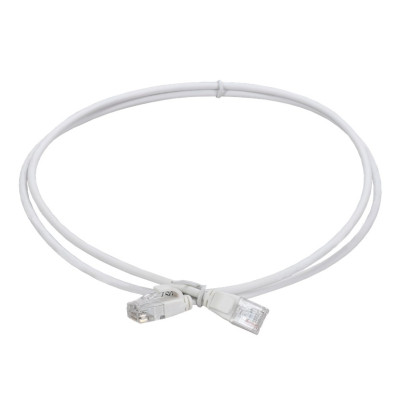 Коммутационный шнур ITK кат.5E UTP LSZH 1,5м slim язычок белый