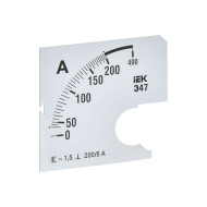 Шкала сменная для амперметра Э47 200/5А-1.5 72х72мм IEK IPA10D-SC-0200