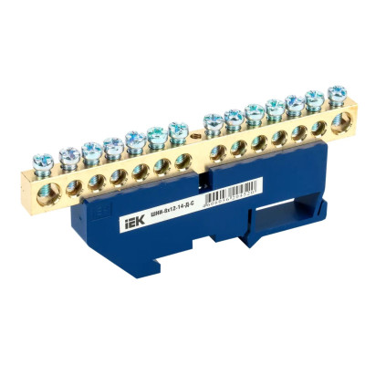 Шина нулевая на DIN-изол. ШНИ-8х12-14-Д-С IEK