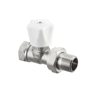 Вентиль, серия HR Oventrop проходной, DN-15, 1/2", ВН, никелированный, маховик белый