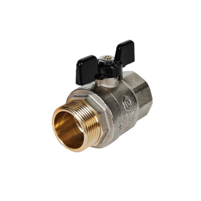 Кран Stout шаровой полнопроходной ВР/НР ручка бабочка 1 1/4