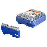 Шина TDM ELECTRIC "N" нулевая с изолятором на DIN-рейку 6x9мм стойка большая 12 групп никелированная