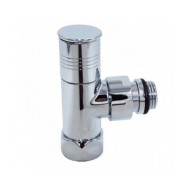 Кран вентильный TIM с американкой угловой Н 1/2- - 3/4"В хром, угловой, круглый