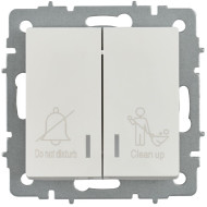 BRITE Выключатель 2-клавишный с индикацией для отелей 10А ВС10-2-9-БрБ белый IEK