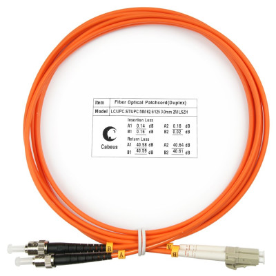 Оптический патч-корд LC-ST Cabeus FOP-62-LC-ST-2m 62,5/125 (ОМ1) 2 метра