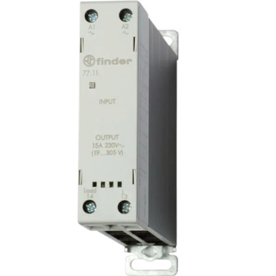 Реле модульное твердотельное выход FINDER 77 30А (60…440В AC) 24В DC функция "Произвольн. включ." 22.5мм клем. реле IP20