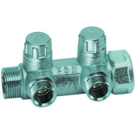 Запорный коллектор FAR 3/4" с 2 отводами евроконус 1/2"