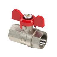 Кран шар латунный 1" вн/вн PN40 ручка бабочка РостурПласт