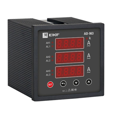 Амперметр EKF AD-963 цифровой на панель (96х96) трехфазный PROxima