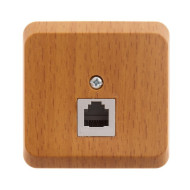 Systeme Electric Розетка телефонная RJ11, ЭТЮД, наружная, IP20, бук