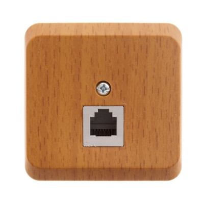 Systeme Electric Розетка телефонная RJ11, ЭТЮД, наружная, IP20, бук